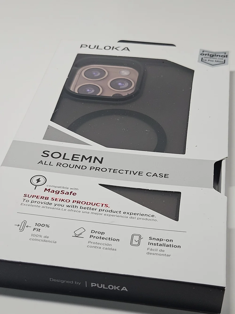 Puloka Solemn Case for iPhone 16 Pro Max - MagSafe Compatible, Black New in Box
